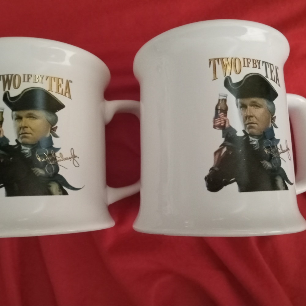 Rush Limbaugh Two If By Tea Mugs, Never Used
